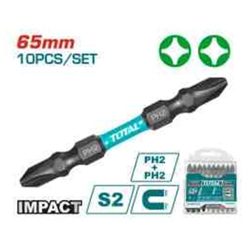 JGO PUNTAS MAGNET IMPACT 10PCS 65MM PH2+PH2
