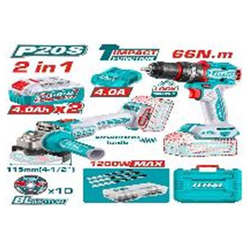 KIT TALADRO 66NM + ESMERIL INALAMBRICO 20V TOTAL