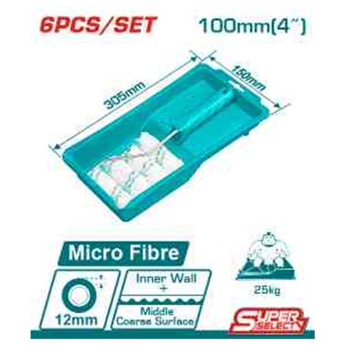 RODILLO 100MM 4" SET 6 EN 1 P/MUROS INERIORES TOTAL