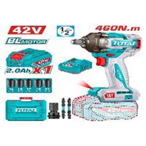 LLAVE DE IMPACTO INALÁMBRICO 1/2" 42V 460NM TOTAL