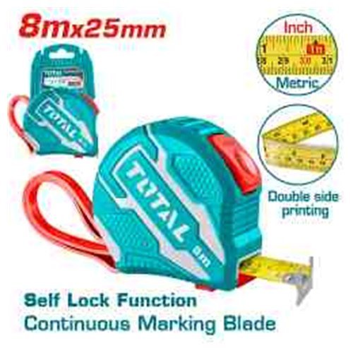 HUINCHA DE MEDIR 8MTS X25MM TOTAL 2B