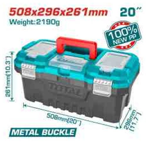 CAJA DE HERRAMIENTA 20" PLASTICA TOTAL AGARRE METALICO